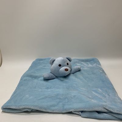 Felpa suave Toy Infant del oso del bebé de seguridad de la manta del bebé azul del OEM
